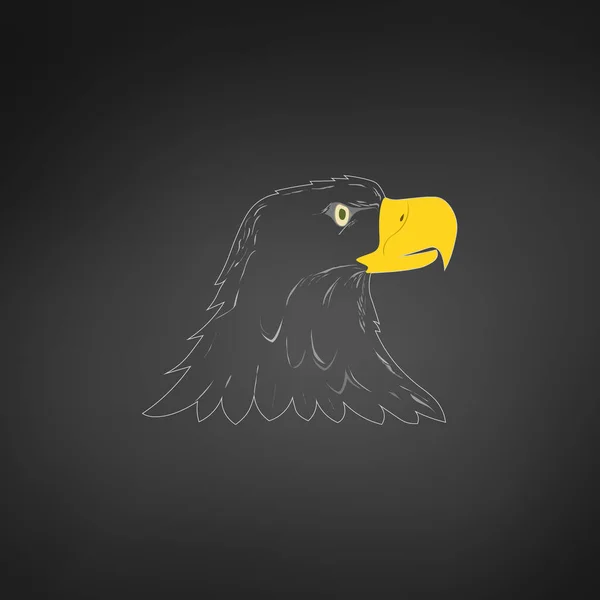 American Bald Eagle lub Hawk Head maskotka Graphic, ptak stoi stronie. Grafika w koszulce. Ilustracja wektorowa na białym tle — Wektor stockowy