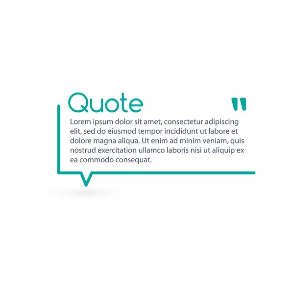 Innovative vector quotation template in quotes. Creative vector banner illustration with a quote in a frame with quotes. Vector illustration isolated on white background. — Stock Vector