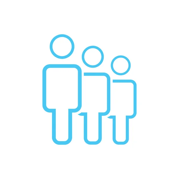 Group of three people or group of users, friends flat and linear vector icon for apps and websites. — Stock Vector