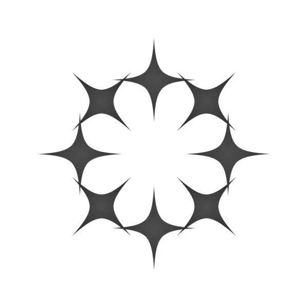 Daire Star sınır Logo şablonu, vektör illüstrasyon izole üzerinde beyaz baackground. — Stok Vektör