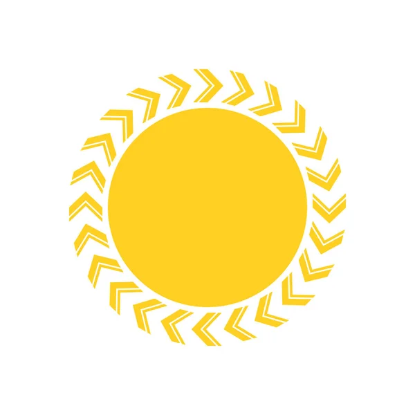 Icône ou logo jaune soleil éclatement. Moderne simple lumière du soleil plat, signe. Business, concept internet. Symbole d'été vectoriel tendance. Logo Illustration vectorielle isolée sur fond blanc . — Image vectorielle