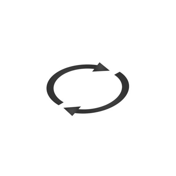 Δύο βέλη καμπυλωτά σε κύκλο 360 μοιρών, διανυσματική απεικόνιση απομονωμένη σε λευκό φόντο. — Διανυσματικό Αρχείο