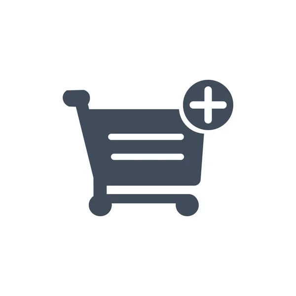 Carrito de compras añadir al icono del carrito, compra. ilustración vectorial aislada sobre fondo blanco . — Vector de stock