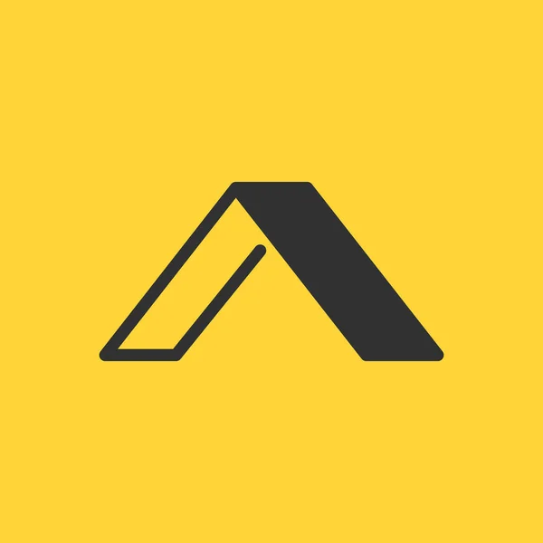De elegante letter een logo lineaire en platte ontwerpsjabloon, vectorillustratie geïsoleerd op gele achtergrond. — Stockvector