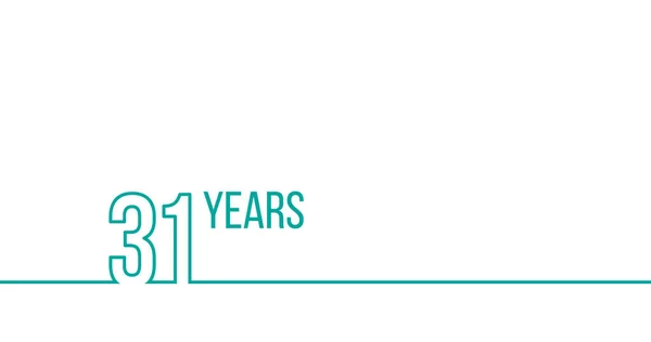31 주년 또는 생일. 선형 윤곽선 그래픽. 인쇄 재료, 브루셔, 커버, 보고서에 사용할 수 있습니다. 스톡 벡터 일러스트레이션, 흰색 배경에서 격리 — 스톡 벡터