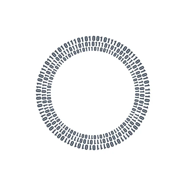 Circuitos binários de três círculos, tecnologia futura, conceito de segurança cibernética, ilustração vetorial . —  Vetores de Stock