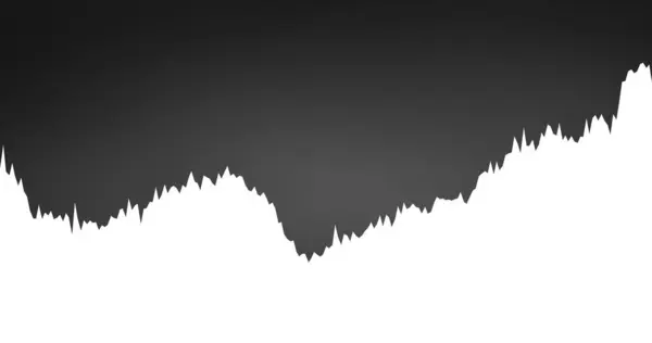 Absztrakt pénzügyi grafikon felfelé mutató vonal és bar chart tőzsde fekete színű háttér. vektor illusztráció — Stock Vector