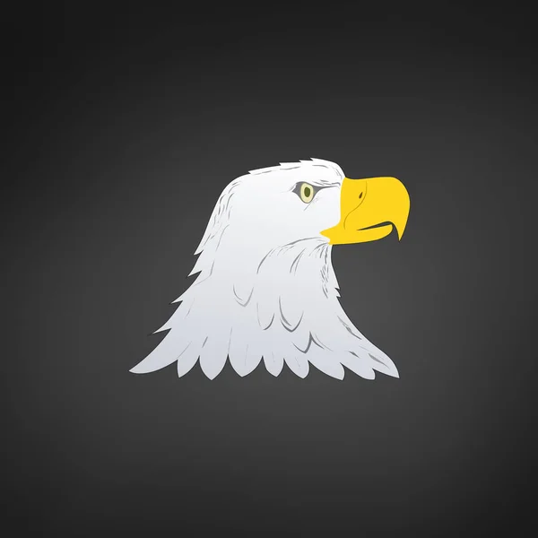 American Bald Eagle ou Hawk Head Mascot Graphic, lado voltado para pássaros. Gráficos de t-shirt. Ilustração vetorial isolada sobre fundo branco —  Vetores de Stock