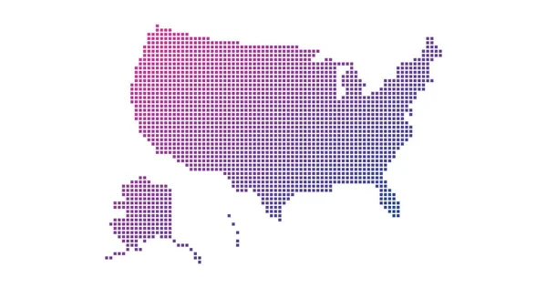 Piazza Punteggiato gradiente USA mappa per sfondi, brochure web. illustrazione vettoriale isolata su sfondo bianco . — Vettoriale Stock