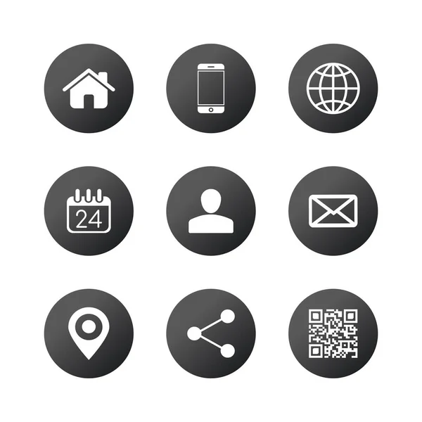 Contacter les icônes de communication pour carte de visite, web, applications. Illustration vectorielle isolée sur fond blanc . — Image vectorielle