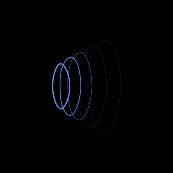 Подключение звукового сигнала WiFi, символ логотипа звуковой радиоволны. векторная иллюстрация на черном фоне . — стоковый вектор
