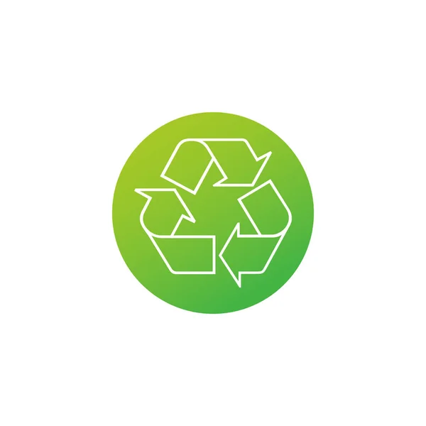 Reciclar Símbolo Flechas Verdes Logo Web Icono en círculo. Stock Ilustración vectorial aislada sobre fondo blanco . — Archivo Imágenes Vectoriales