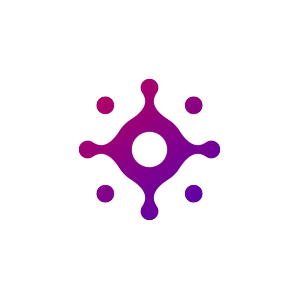 Molekül nano teknoloji Lab Circle Logo şablonu. Benzersiz logo tasarım konsepti. Yaratıcı yenilik iş simgesi. Beyaz arka planda yalıtılmış Stok Vektör çizimi. — Stok Vektör