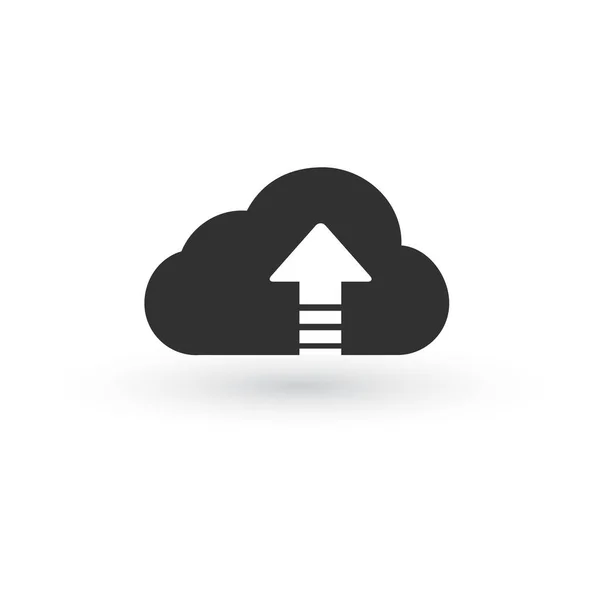 Cloud Data Upload Icon, ilustración vectorial aislada sobre fondo blanco . — Vector de stock