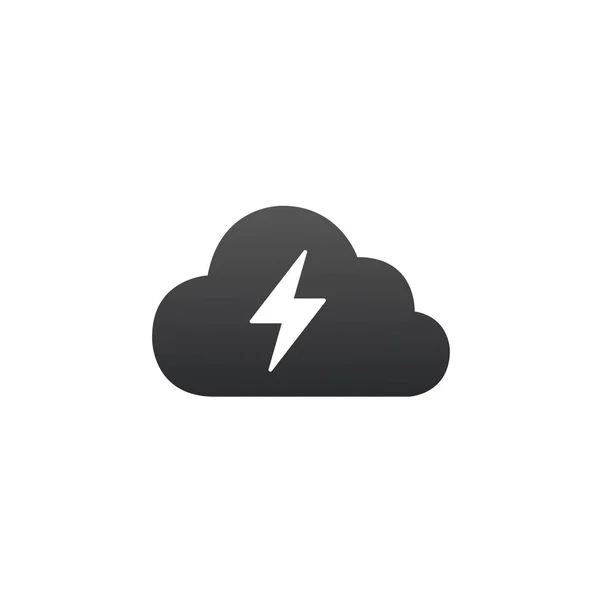 Cloud bliksem opladen icoon. Vector illustratie geïsoleerd op witte achtergrond — Stockvector