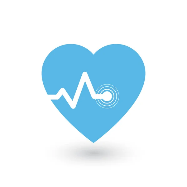 Heartbeat καρδιά παλμό παλμό επίπεδη διάνυσμα εικονίδιο για ιατρικές εφαρμογές web, εκθέσεις, παρουσιάσεις. διανυσματική απεικόνιση που απομονώνεται σε λευκό φόντο. — Διανυσματικό Αρχείο
