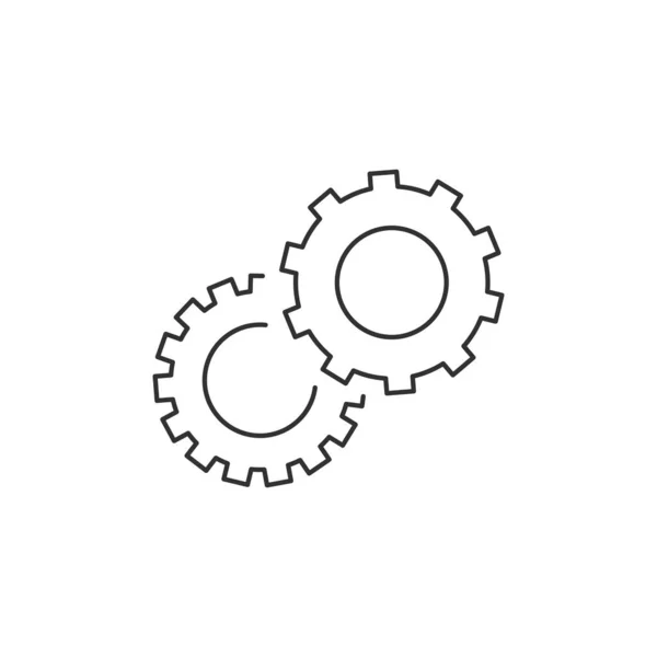 Cogwheel linear icon. Cogwheel concept symbol design. Thin graphic elements vector illustration, isolated on white background. — Stock Vector