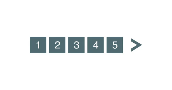 Barre de pagination. Pages électroniques pour la numérotation des sites Web à indiquer, marques utilisées pour montrer l'ordre des pages. Illustration vectorielle isolée sur fond blanc — Image vectorielle