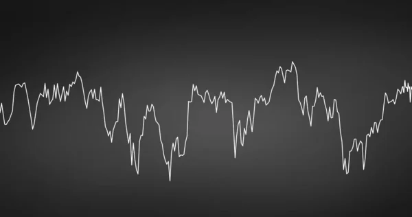 Grafico finanziario astratto con linea ascendente e grafico a barre del mercato azionario su sfondo di colore nero. illustrazione vettoriale — Vettoriale Stock