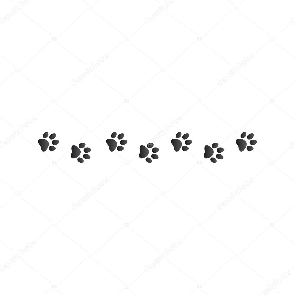 animal paw prints, Stock Vector illustration isolated on white background.