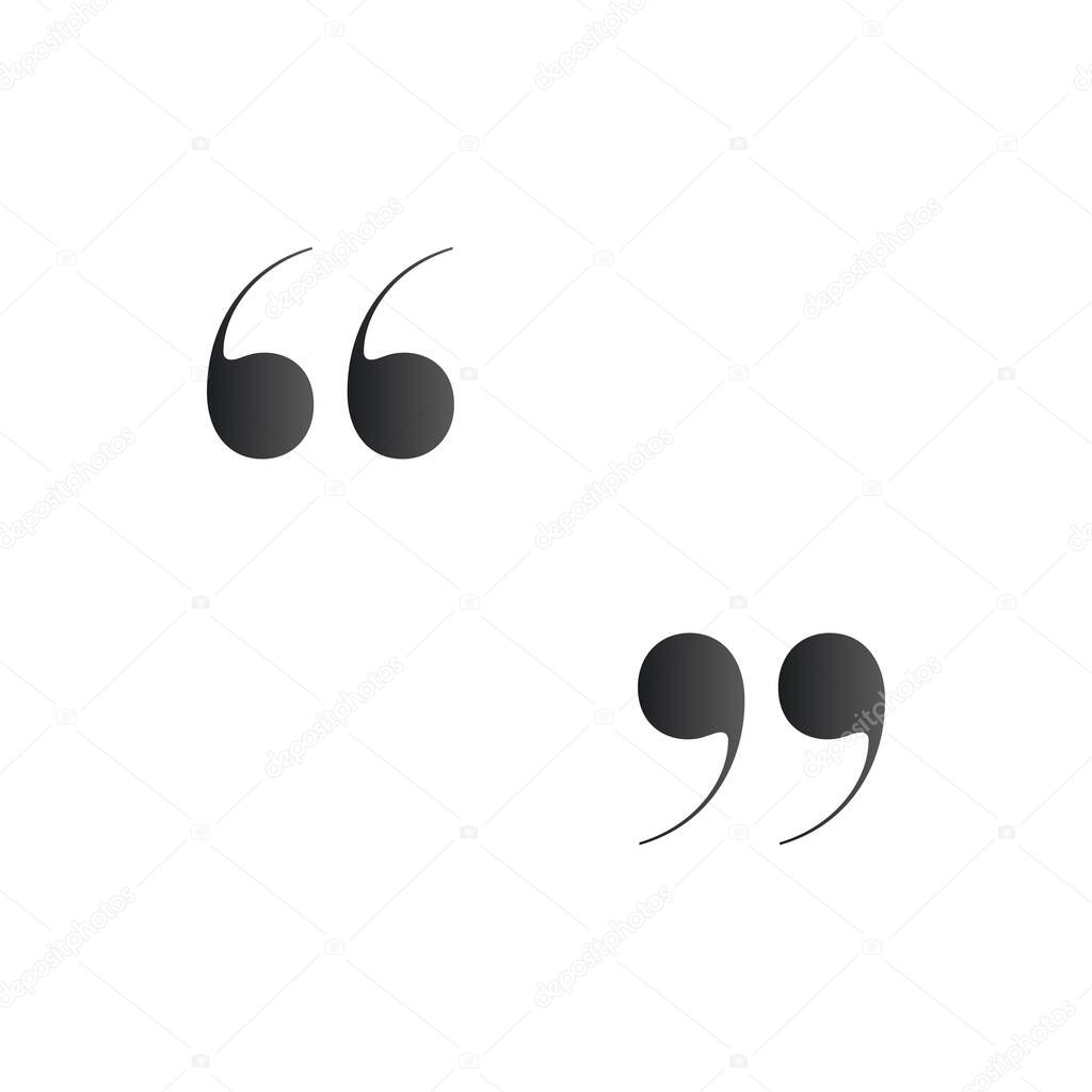 Quotes. Quotation mark or symbol, vector illustration isolated on white background.