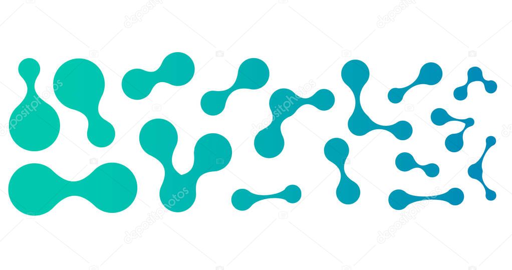 Moleculat structure or metaballs nanotechnology abstract background for Business Company, digital, interactive, network, connect, social media and global concepts. vector illustration.