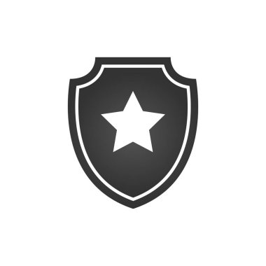 Yıldız kalkanı, Vektör illüstrasyonu beyaz arkaplanda izole edildi.