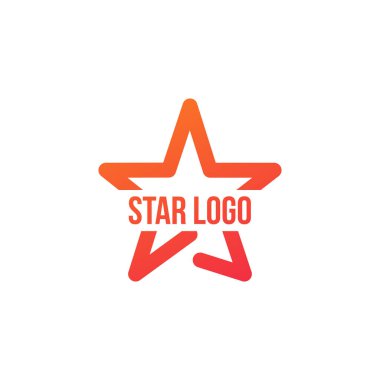 Yıldız Logosu Şablonu, vektör çizimi beyaz arkaplanda izole edildi.