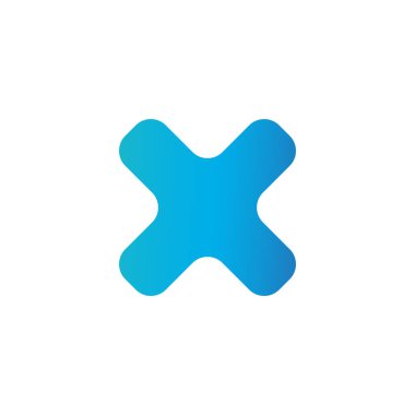 Çapraz mavi simge beyaz arkaplanda izole edildi. Doğru, oy, kontrol, onaylanmamış, hata, yanlış ve hatalı karar için Sembol Hayır veya X düğmesi.