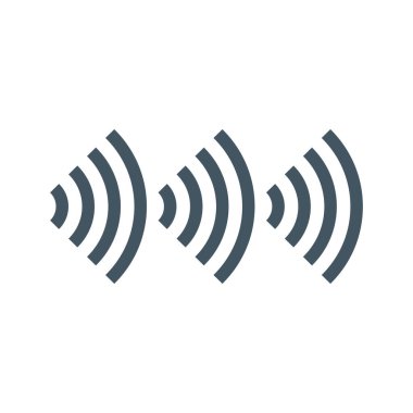 Wi-Fi Ses sinyal bağlantısı, ses radyo dalgası logo sembol. vektör çizim üzerinde beyaz izole