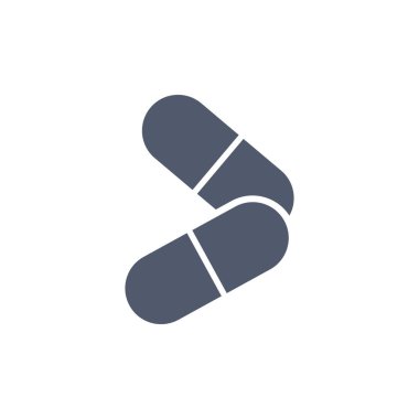 Düz moda ikon haplar. İnternet sitenizin tasarımı, sunumları ve raporları için ikon ilaç sayfası sembolü. Vektör illüstrasyonu beyaz arkaplanda izole edildi.