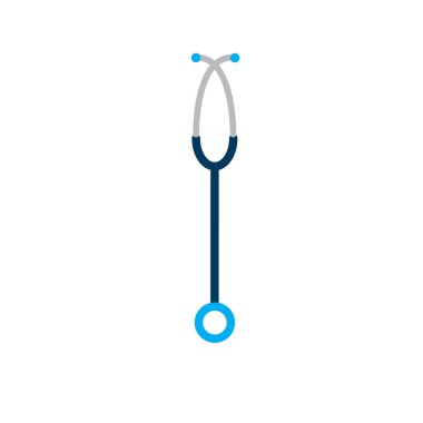 Beyaz arkaplanda stetoskop simgesi izole edilmiş vektör çizimi