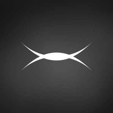 Soyut keskin kıvrımlar logo konsepti. U ve A harfleri vektörü olarak kullanılabilir. Vektör illüstrasyonu siyah arkaplanda izole edildi.