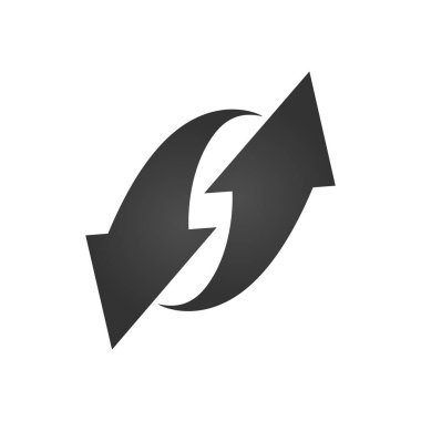 Siyah ok simgesi yukarı ve aşağı. Güncelleme sembolünü yenile. Vektör illüstrasyonu beyaz arkaplanda izole edildi