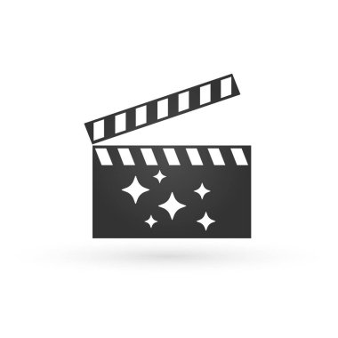 Arkaplanda izole edilmiş açık film alkışları ya da alkışların gerçekçi temsili. Siyah sinema tahtası, film yapımında ve videoda kullanılan aygıt