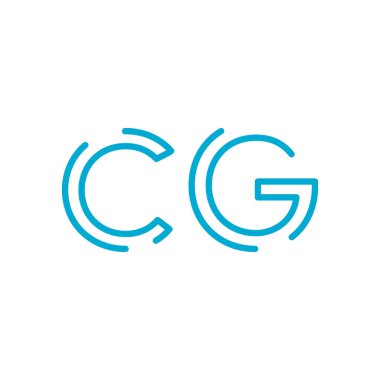 İlk doğrusal anahat harfi CG, minimalist çizgi sanat monogramı logosu, Basit Logo Tasarımı. Düzenlenebilir felç. Stok vektör illüstrasyonu beyaz arkaplanda izole edildi.