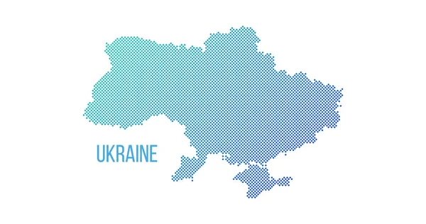 Ukraine country map made from abstract halftone square dot pattern, Vector illustration isolated on white background — Stock Vector