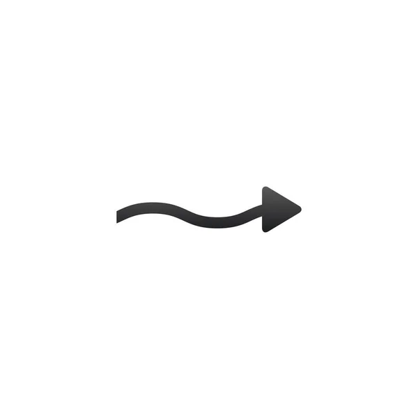 Flèche ondulée noire, illustration vectorielle isolée sur fond blanc . — Image vectorielle