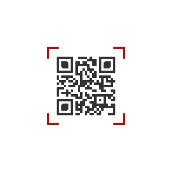 Illustrazione vettoriale del codice QR in cornice rossa di scansione. illustrazione vettoriale isolata su sfondo bianco . — Vettoriale Stock