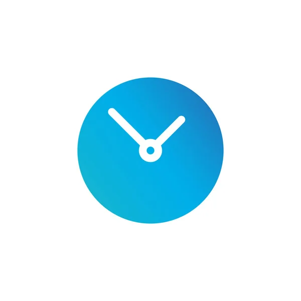 シンプルな時計のサークルアイコン。白を基調としたベクトルイラスト. — ストックベクタ