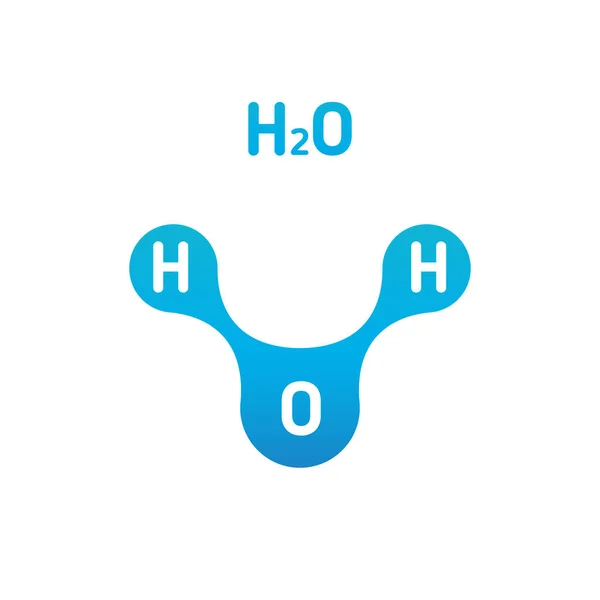 Model kimia molekul air Unsur ilmiah H2O. Partikel terpadu hidrogen dan oksigen senyawa anorganik alami. ilustrasi vektor diisolasi di latar belakang putih - Stok Vektor