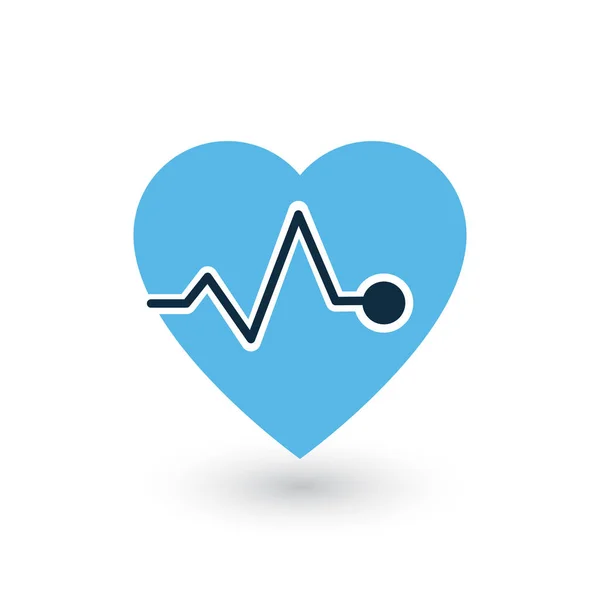 Heartbeat καρδιά παλμό παλμό επίπεδη διάνυσμα εικονίδιο για ιατρικές εφαρμογές web, εκθέσεις, παρουσιάσεις. διανυσματική απεικόνιση που απομονώνεται σε λευκό φόντο. — Διανυσματικό Αρχείο