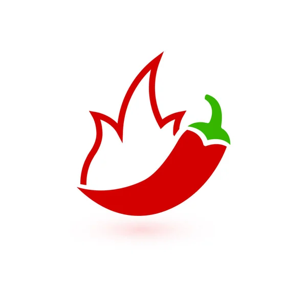 Hot Pepper Icon, chili simbol rempah-rempah, jalapeno simbol merah. Ilustrasi Vektor Stok diisolasi pada latar belakang putih . - Stok Vektor