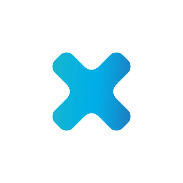 Modrá ikona izolovaná na bílém pozadí. Symbol Ne nebo X tlačítko pro správné, hlasování, kontrola, neschválené, chyba, špatné a neúspěšné rozhodnutí. — Stockový vektor