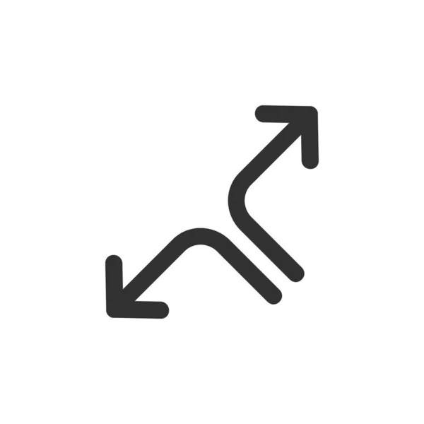 Flèche bidirectionnelle ou latérale dans une icône de diréaction différente, illustration vectorielle isolée sur fond blanc . — Image vectorielle