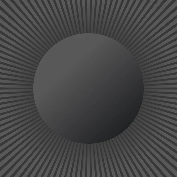 Schöne schwarz-weiße Sommersonnenstrahlen, Sonnenbrand Hintergrund mit Kreis für Ihren Text. Aktienvektorabbildung — Stockvektor