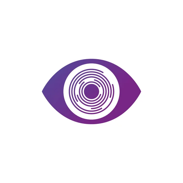 Futuristische Netzhaut futuristische Kreise Auge, Persönlichkeit Augenidentifizierung, moderne Augensymbol. Vektor-Illustration isoliert auf weißem Hintergrund. — Stockvektor