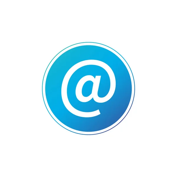 Διανυσματικό μπλε κουμπί εικονίδιο του Διαδικτύου e-mail. Εικονογράφηση διανύσματος απομονωμένη σε λευκό φόντο. — Διανυσματικό Αρχείο