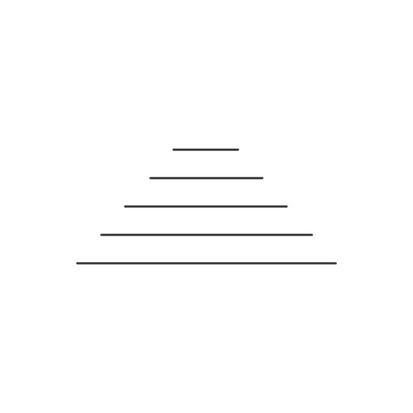Абстрактна лінія Піраміда для інфографіки. Лінійна діаграма, діаграма з 6 кроками, рівнями. Векторні ілюстрації ізольовані на білому тлі . — стоковий вектор