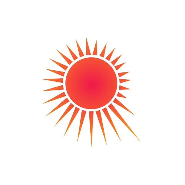 Logotipo solar com diferentes modelos de design de raios. Ilustração vetorial isolada sobre fundo branco . —  Vetores de Stock